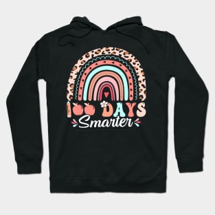 100th Day of School Teacher  Leopard 100 Days Smarter Hoodie